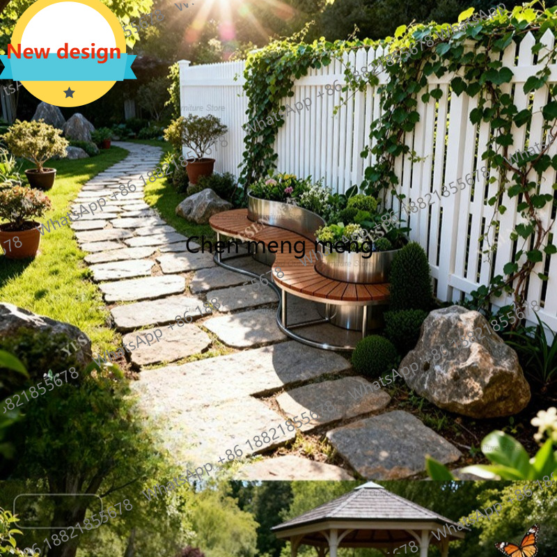 Outdoor Furniture Metal Chairs - Kotak Bunga Stainless Steel D80, Bangku